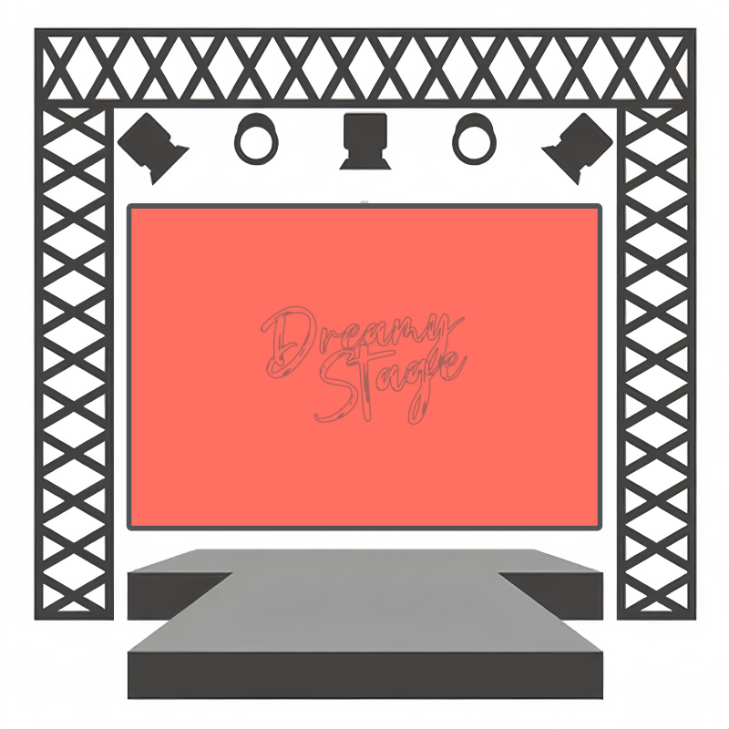 Warm Coral Script - Stage backdrop for Sale