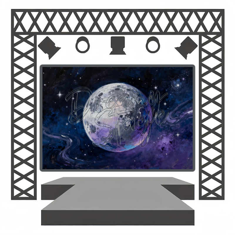 Lunar Flux - Band Performance Backdrop design