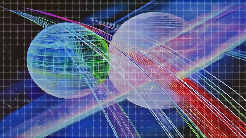 Colorful Orbital Planet Lines Digital digital stage backdrop for theatre projection, dance recital, school musical, community theatre, LED screen background, and printable stage scenery. Suitable for The Little Prince, Little Prince, Peter and the Starcatcher inspired productions,