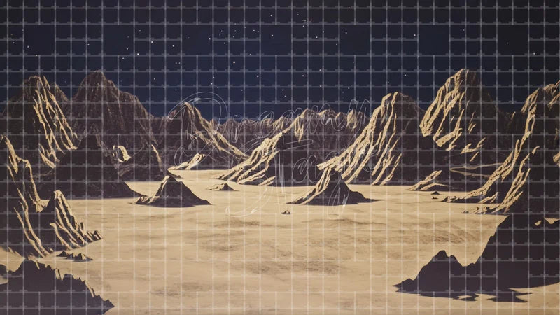 Rocky Lunar Mountain Landscape digital stage backdrop for theatre projection, dance recital, school musical, community theatre, LED screen background, and printable stage scenery. Suitable for The Little Prince, Little Prince, Peter and the Starcatcher inspired productions,