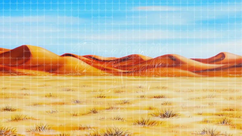 Orange Sand Dunes digital stage backdrop for theatre projection, dance recital, school musical, community theatre, LED screen background, and printable stage scenery. Suitable for Joseph and the Amazing Technicolor Dreamcoat, Joseph, The Prince of Egypt inspired productions,