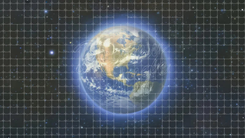 Earth Planet In Star Field digital stage backdrop for theatre projection, dance recital, school musical, community theatre, LED screen background, and printable stage scenery. Suitable for The Little Prince, Little Prince, Peter and the Starcatcher inspired productions,