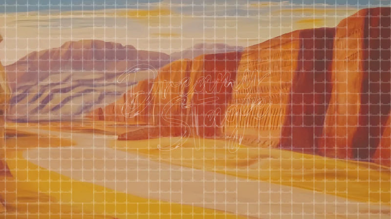 Grand Canyon Desert digital stage backdrop for theatre projection, dance recital, school musical, community theatre, LED screen background, and printable stage scenery. Suitable for Oklahoma!, Oklahoma, Annie Get Your Gun inspired productions,