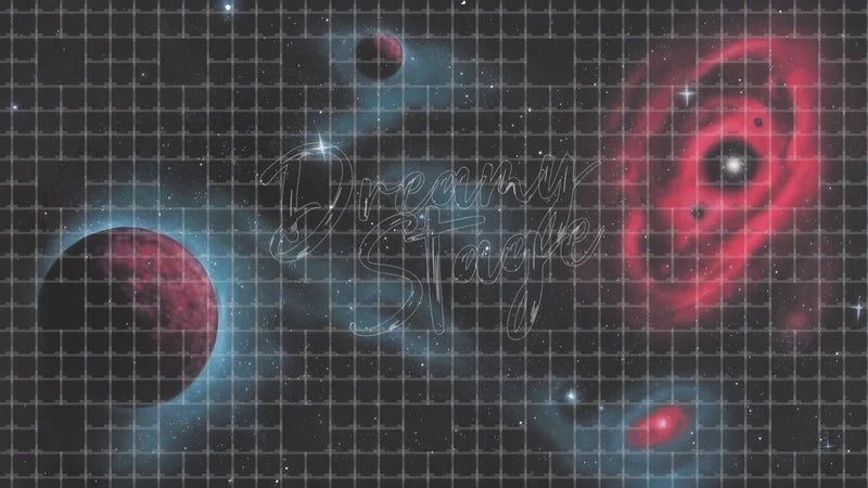 Dark Galaxy Nebula Planet digital stage backdrop for theatre projection, dance recital, school musical, community theatre, LED screen background, and printable stage scenery. Suitable for The Little Prince, Little Prince, Peter and the Starcatcher inspired productions,