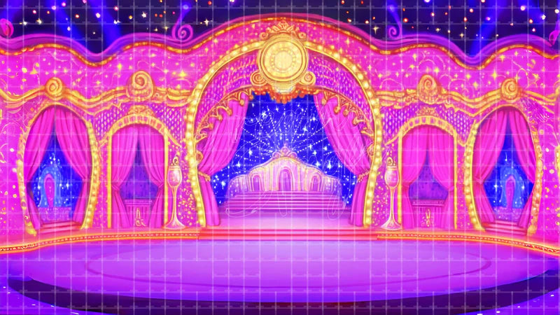Pink Circus Ring digital stage backdrop for theatre projection, dance recital, school musical, community theatre, LED screen background, and printable stage scenery. Suitable for The Greatest Showman, Greatest Showman, Barnum inspired productions,
