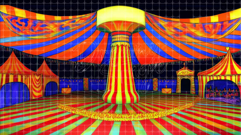 Circus Ring Spotlight digital stage backdrop for theatre projection, dance recital, school musical, community theatre, LED screen background, and printable stage scenery. Suitable for The Greatest Showman, Greatest Showman, Barnum inspired productions,