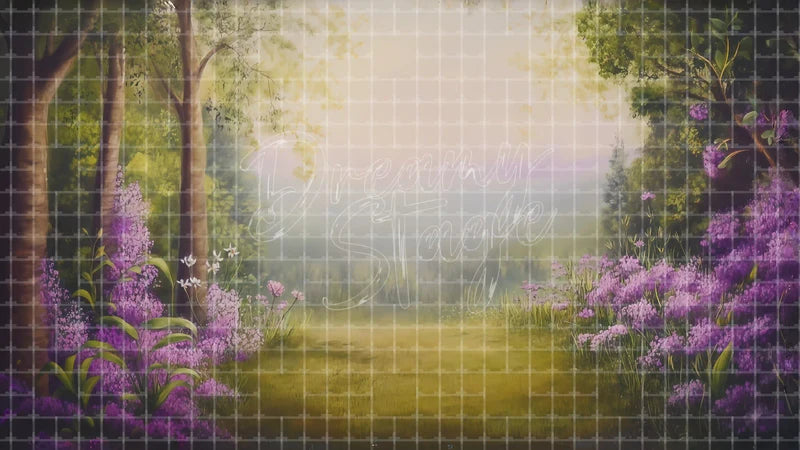 Soft Forest Clearing digital stage backdrop for theatre projection, dance recital, school musical, community theatre, LED screen background, and printable stage scenery. Suitable for The Jungle Book, Jungle Book, Tarzan inspired productions,