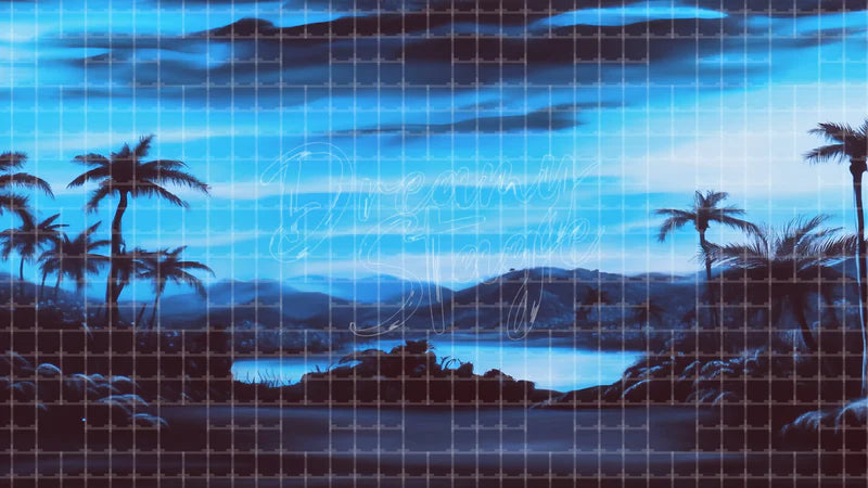 Tropical Night Island digital stage backdrop for theatre projection, dance recital, school musical, community theatre, LED screen background, and printable stage scenery. Suitable for The Jungle Book, Jungle Book, Tarzan inspired productions,