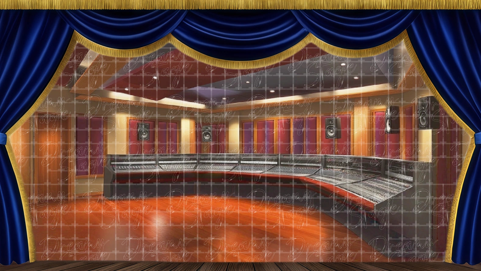 theatre interior stage backdrop. Digital stage backdrop for HD projection, virtual scenery, and theatrical use.
