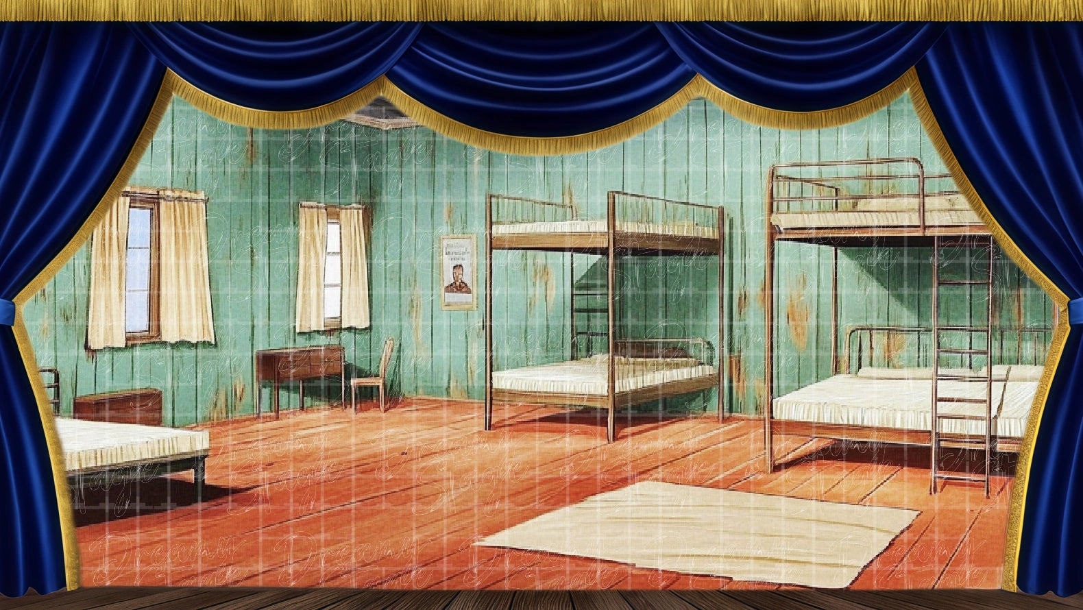 Annie orphanage bunk bed stage backdrop