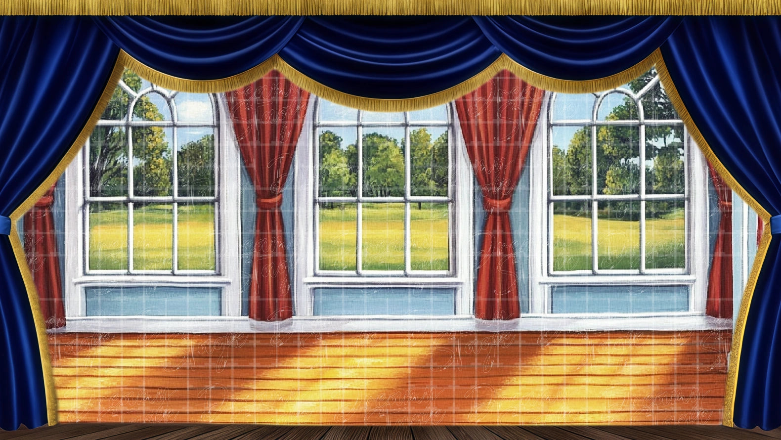 Warbucks mansion interior backdrop