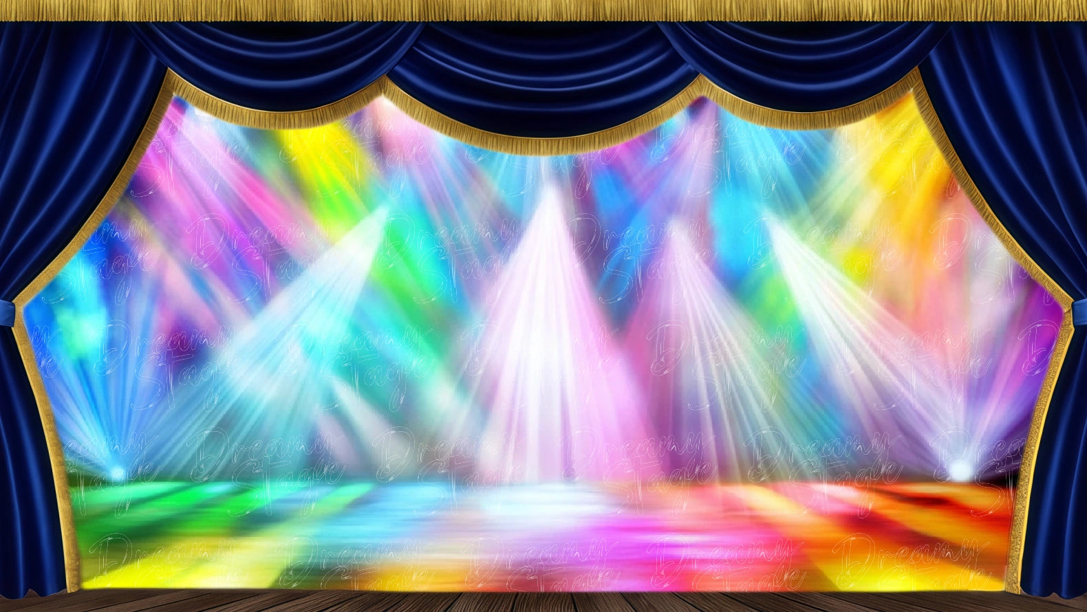 Bright concert stage lighting backdrop for rock and roll musical. Digital stage backdrop for HD projection, virtual scenery, and theatrical use.