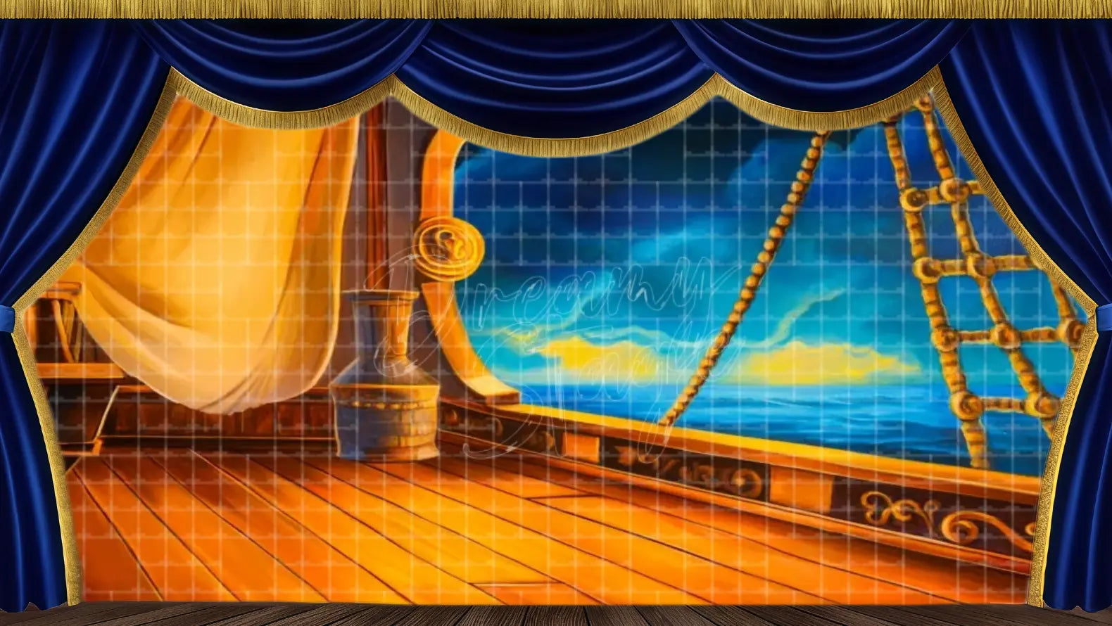 Ship ropes and deck rails at sea. Great for storytelling transitions.