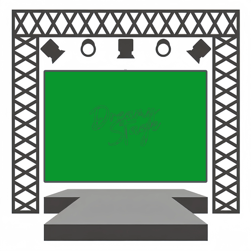 Emerald Stage Left - Rental Band Backdrop