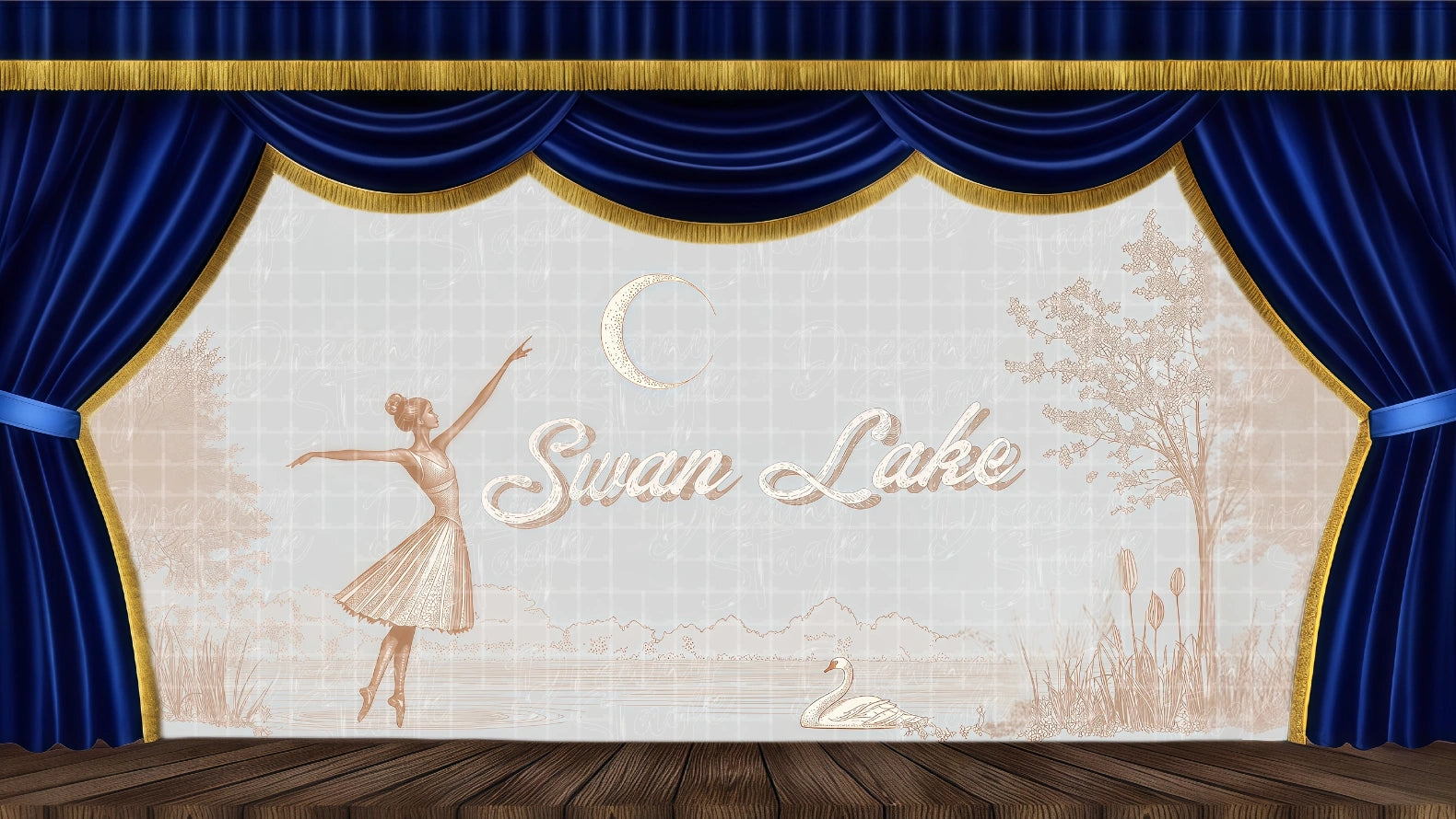 "Swan Lake" Title Banner - Ballet Stage Backdrop