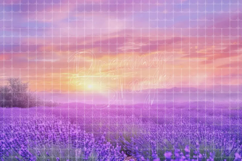 Lavender Field Sunset digital decor backdrop and high-resolution sunset field background for summer events, beach parties, hotel decor, resort displays, restaurant and bar decor, photo booths, projection, LED screens, and local printing.