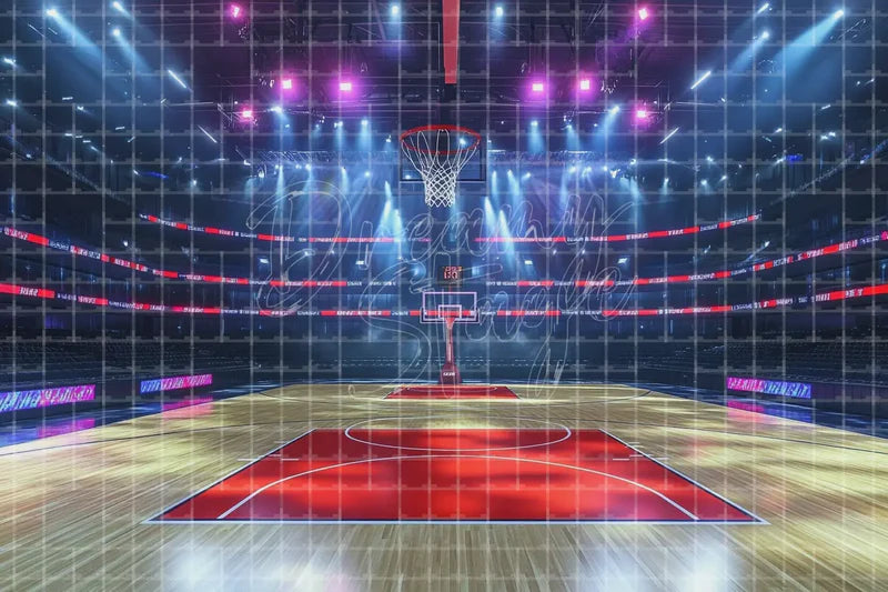 Basketball Arena Spotlight digital backdrop for Sports Event Photo Booth Dance Stage and Performance Background, perfect as a photo booth background, event decor backdrop, local print backdrop, projection screen, or stage background.