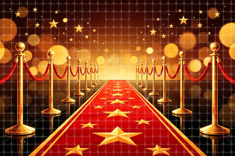 Red Carpet Star Walk digital backdrop and photo booth background for Awards Party Photo Booth Gala Event Decor and Performance Stage, ideal for event decor, local printing, projector screens, LED displays, and themed stage backgrounds.