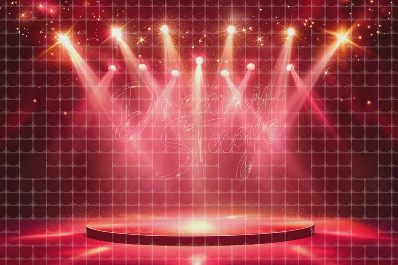 Red Spotlight Stage digital backdrop and photo booth background for Concert Photo Booth Dance Recital Event and Theatre Background, ideal for event decor, local printing, projector screens, LED displays, and themed stage backgrounds.