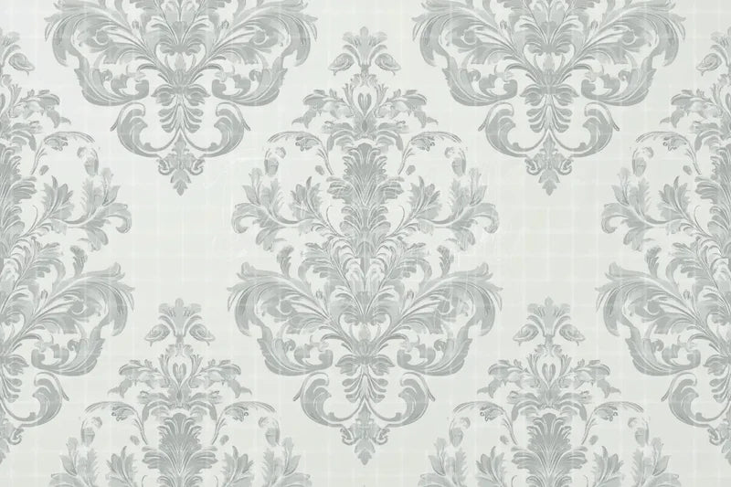 White Damask Pattern digital backdrop and photo booth background for Elegant Photo Booth Wedding Event Decor and Classic Background, ideal for event decor, local printing, projector screens, LED displays, and themed stage backgrounds.