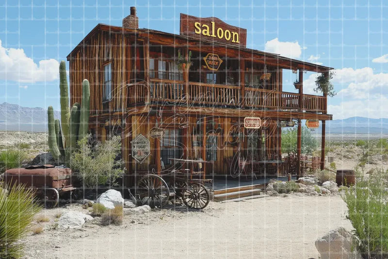 Western Saloon digital backdrop and photo booth background for Cowboy Photo Booth Country Event Decor and Theatre Stage Scene, ideal for event decor, local printing, projector screens, LED displays, and themed stage backgrounds.