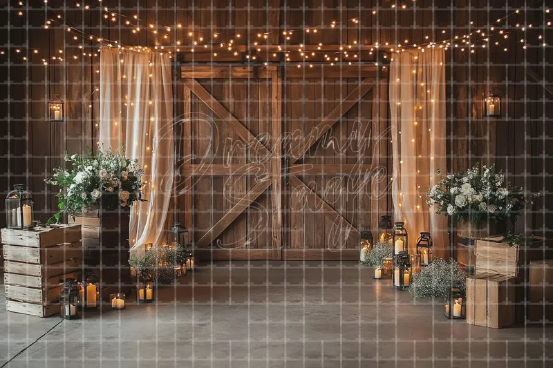 Rustic Barn Wedding Door digital backdrop and photo booth background for Photo Booth Ceremony Decor and Country Event Background, ideal for event decor, local printing, projector screens, LED displays, and themed stage backgrounds.