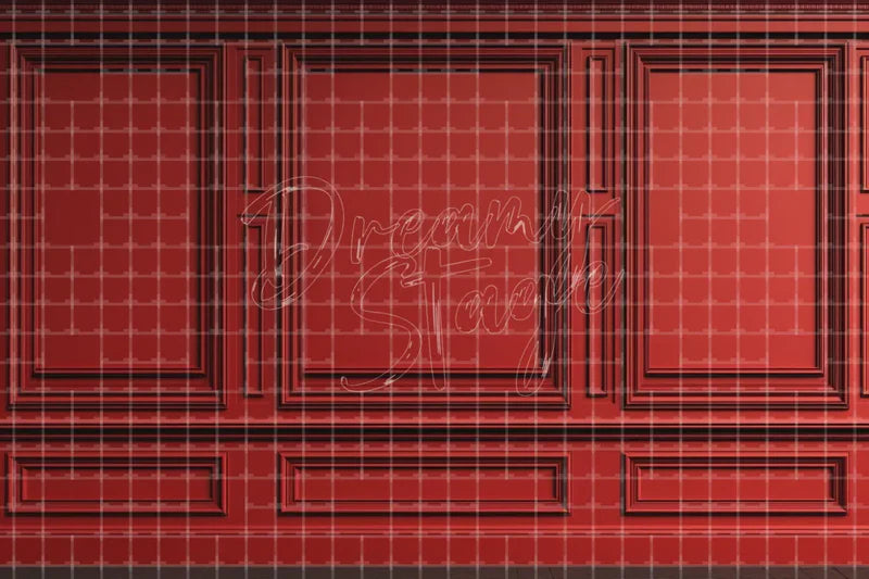 Red Wall Panel digital backdrop and photo booth background for Classic Photo Booth Theatre Event Decor and Elegant Interior Background, ideal for event decor, local printing, projector screens, LED displays, and themed stage backgrounds.