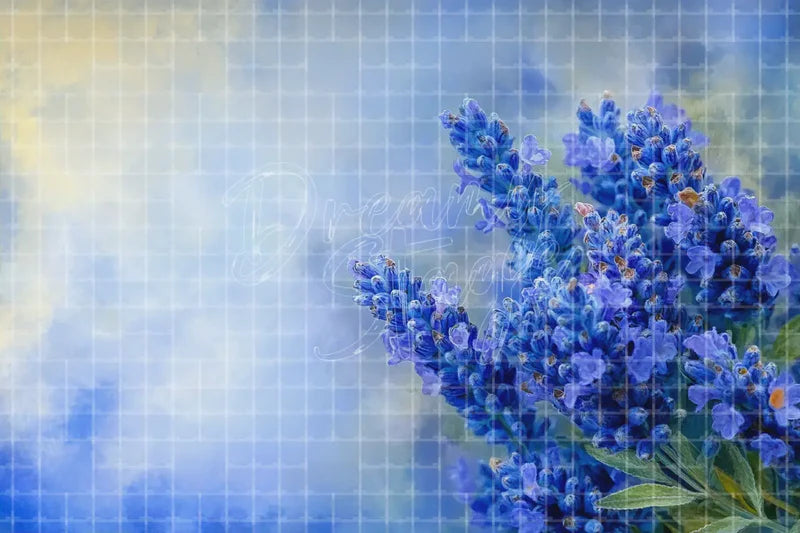 Blue Floral Abstract digital backdrop and photo booth background for Spring Photo Booth Event Decor and Soft Studio Background, ideal for event decor, local printing, projector screens, LED displays, and themed stage backgrounds.