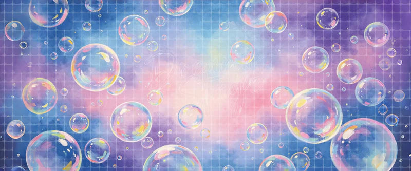 Pastel Rainbow Bubbles Abstract digital stage backdrop for musical theatre, ballet, dance recitals, school productions, projection, LED screens, and local printing.