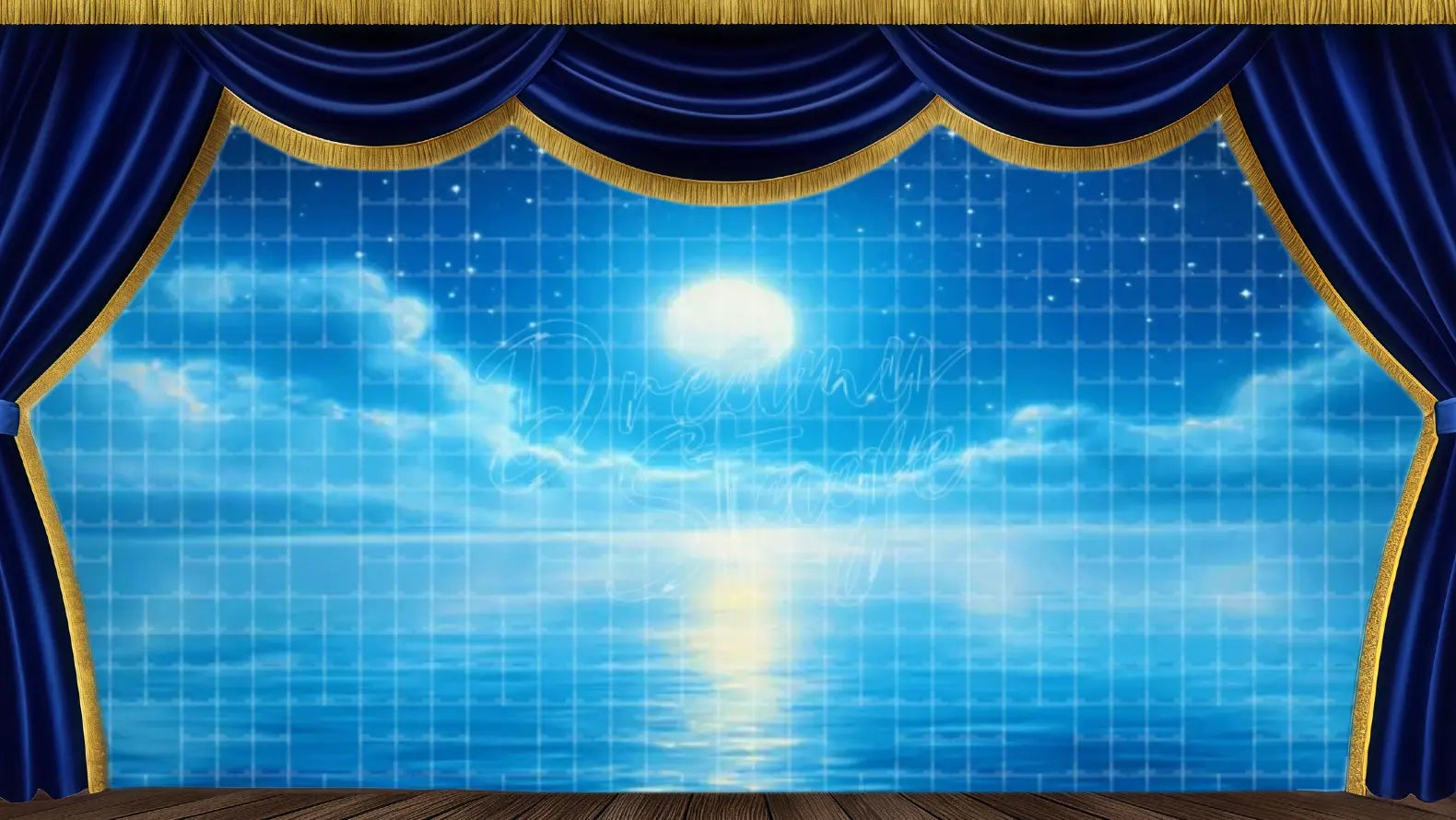 Warm sunrise across calm sea. Perfect for final act resolution in plays.